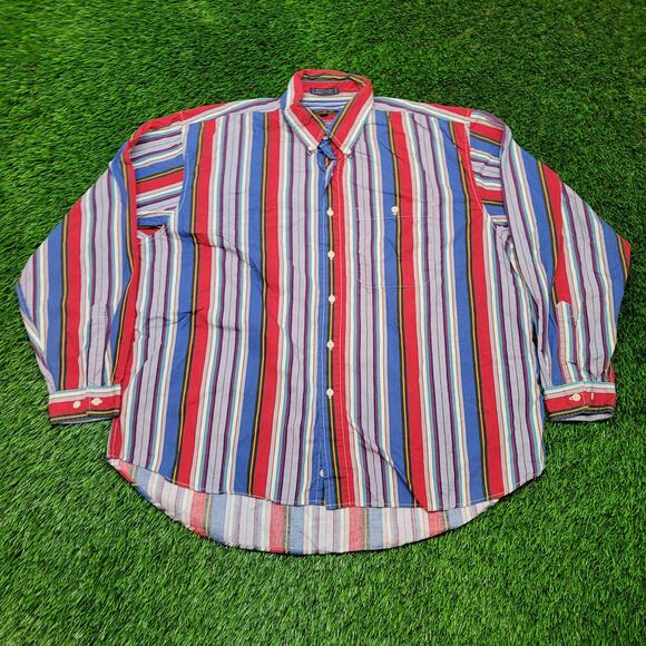 Vintage 90s Colours by Alexander Julian Striped Shirt 2XL 17 Oversized - Picture 1 of 10